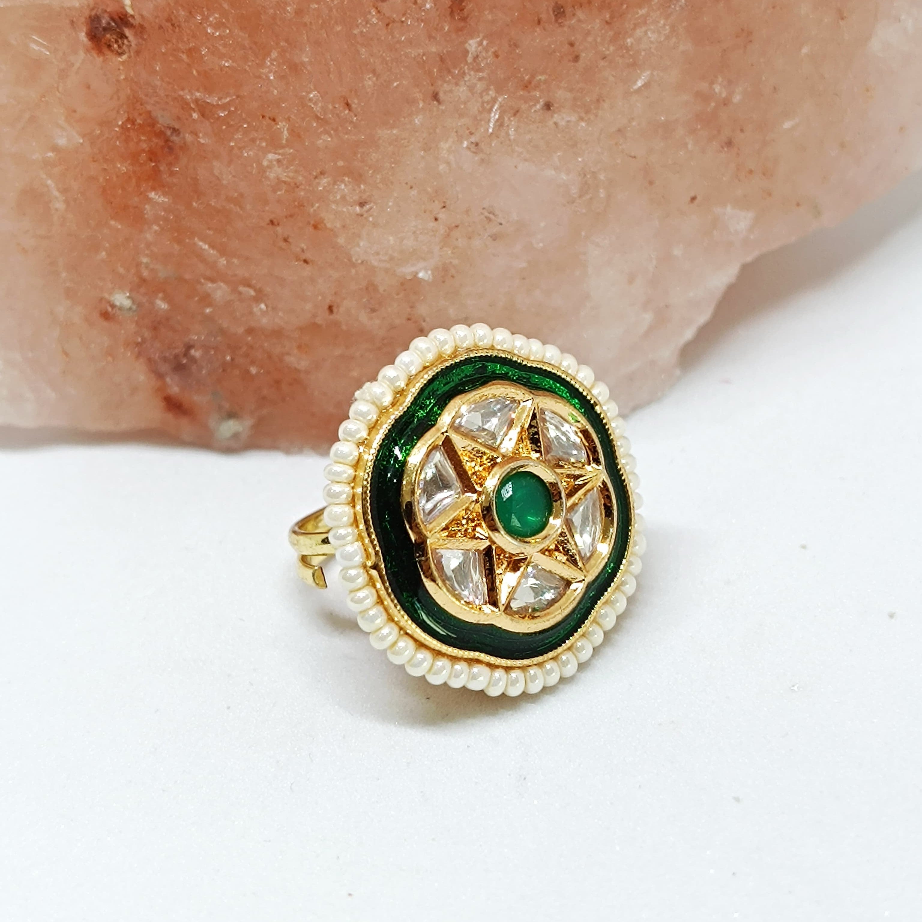 Precious Kundan Anti Tarnish Rings for Women