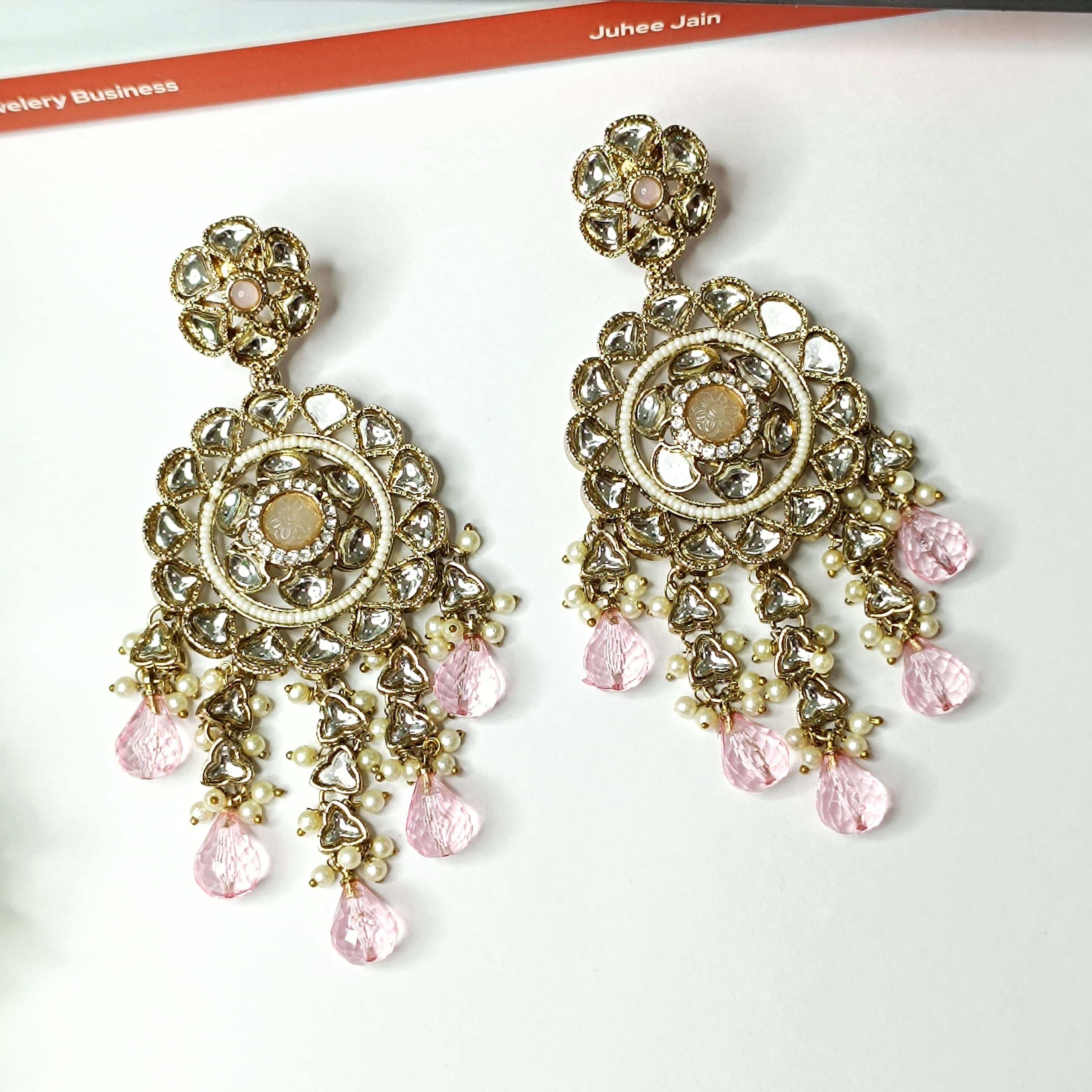 Gold Plated Eclipse Dangler Earrings Design