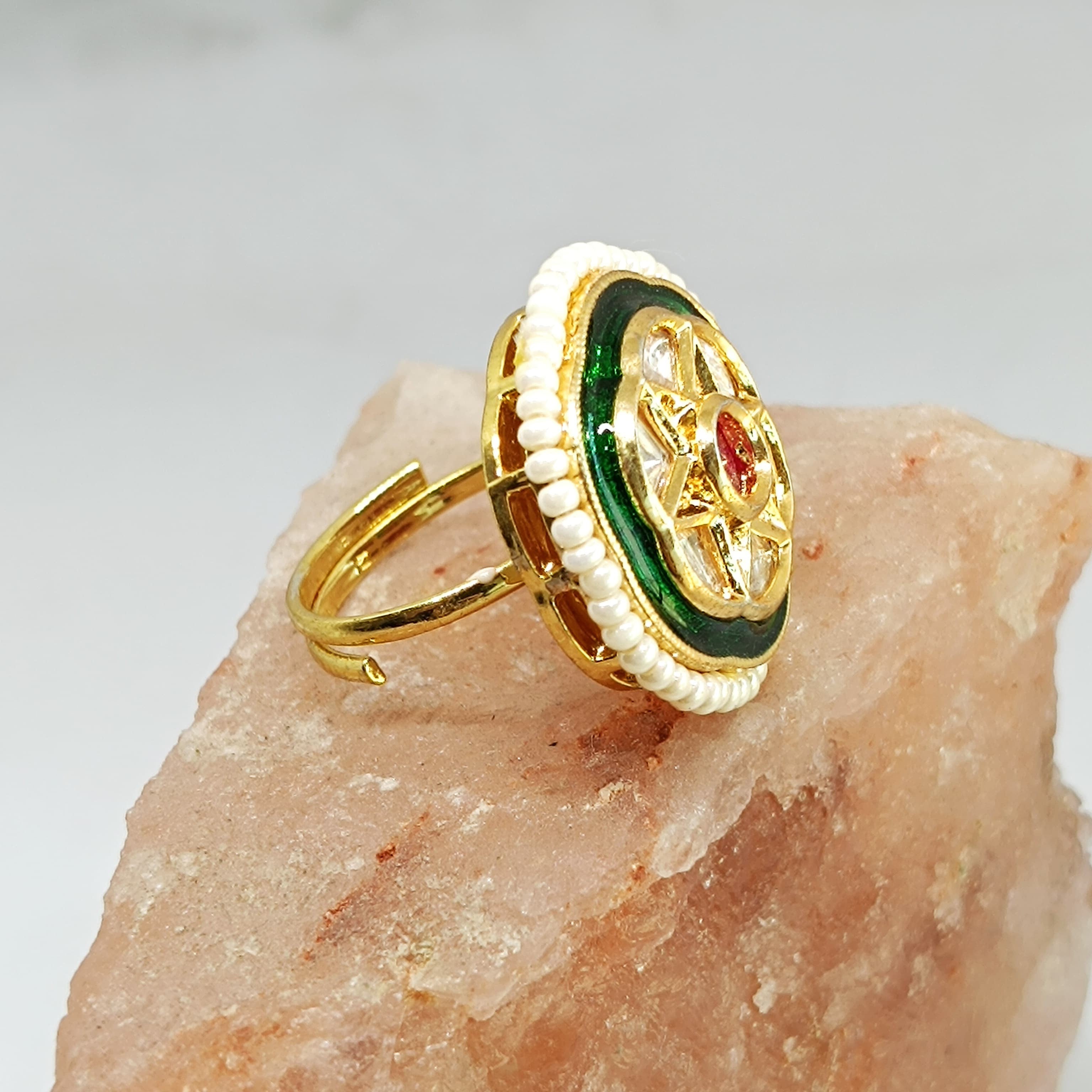 Precious Kundan Anti Tarnish Rings for Women