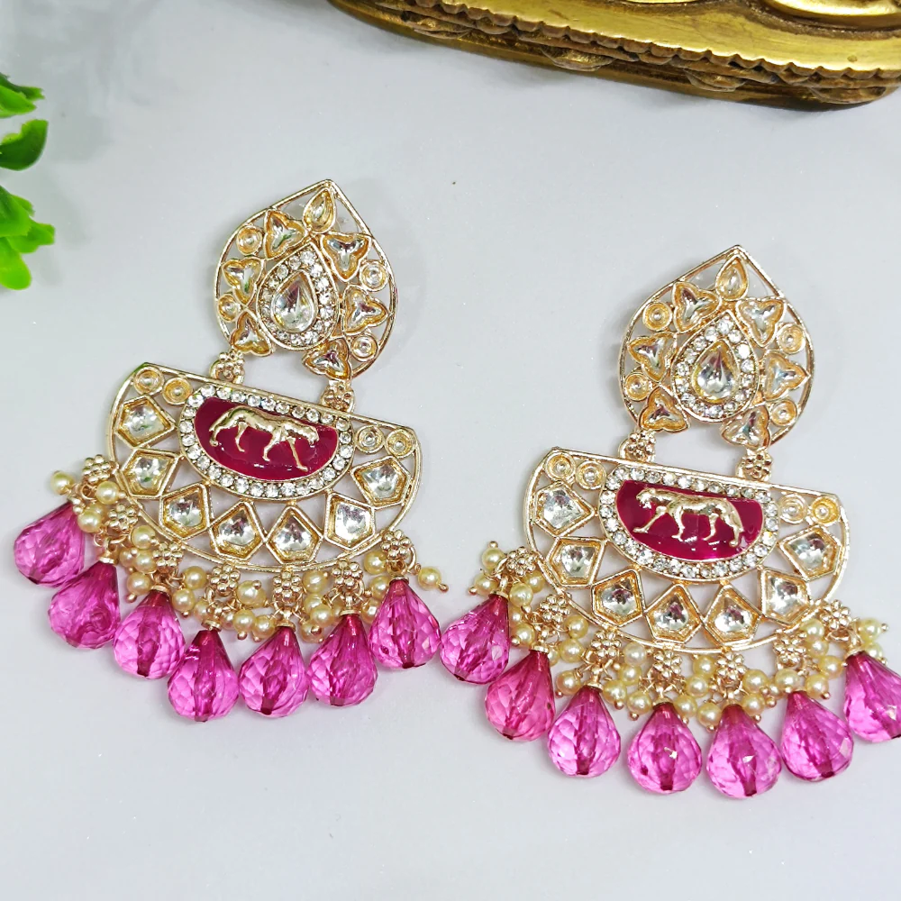 22K Gold Plating Sabyasachi Inspired Earrings beads and metals