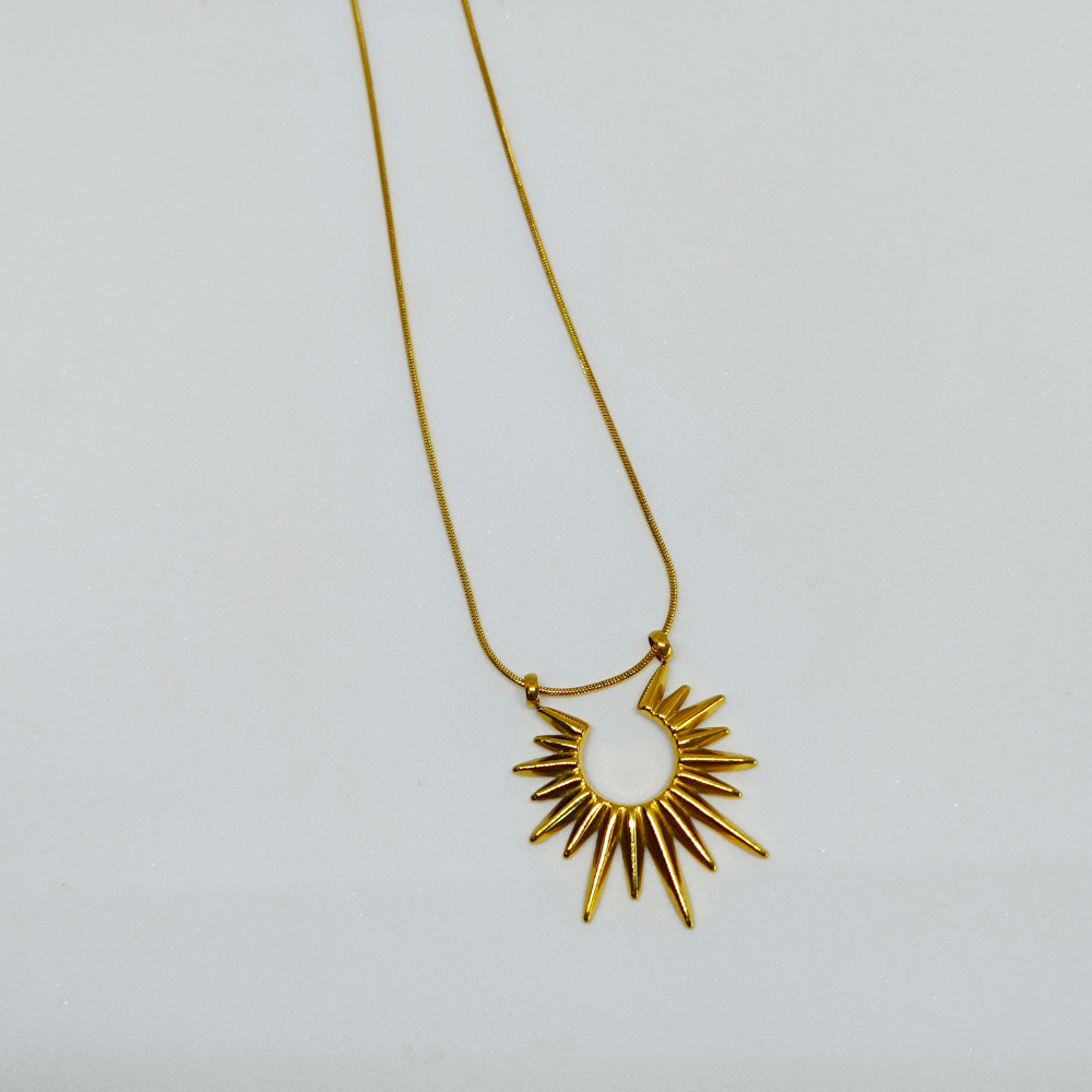 24K Gold Plating Sunburst Demifine Necklace