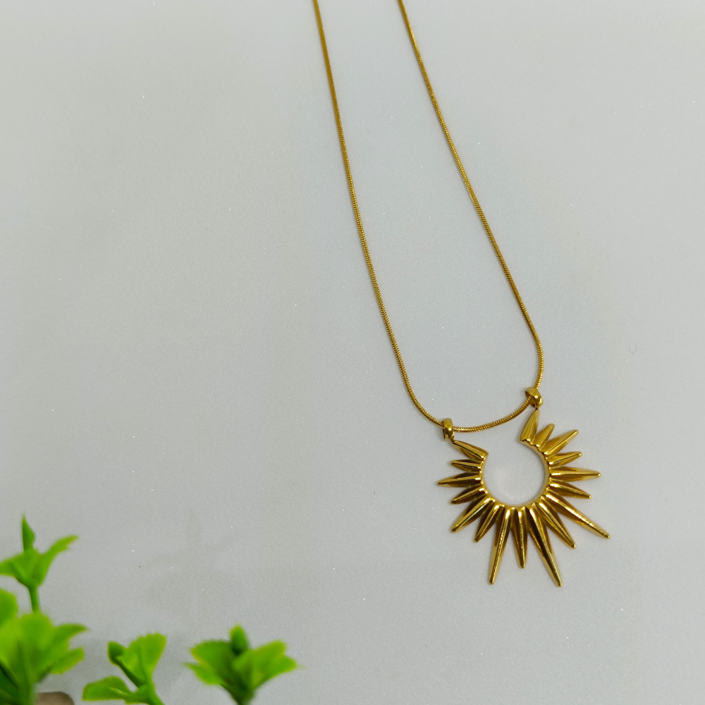 24K Gold Plating Sunburst Demifine Necklace