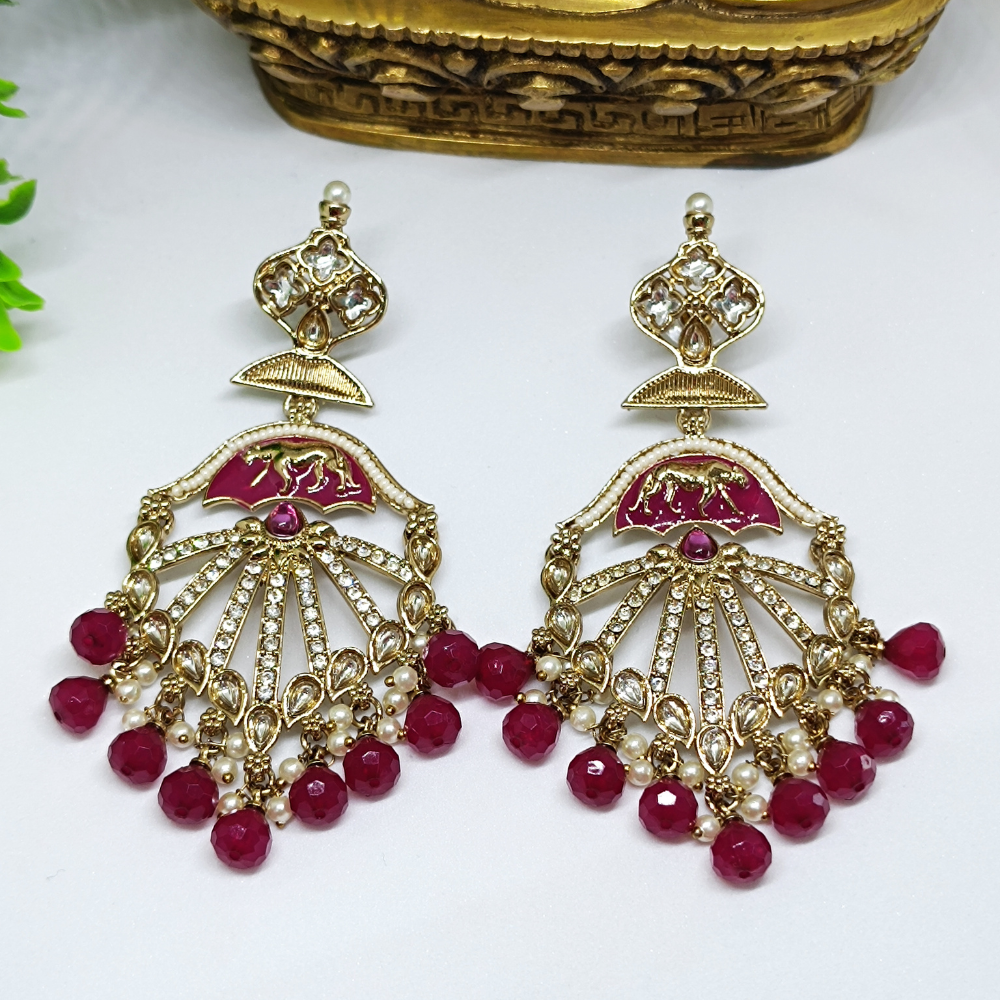 22K Gold Plating Sabyasachi Inspired Premium Earrings beads and metals