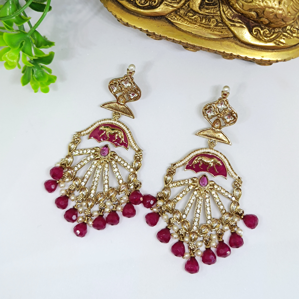 22K Gold Plating Sabyasachi Inspired Premium Earrings beads and metals