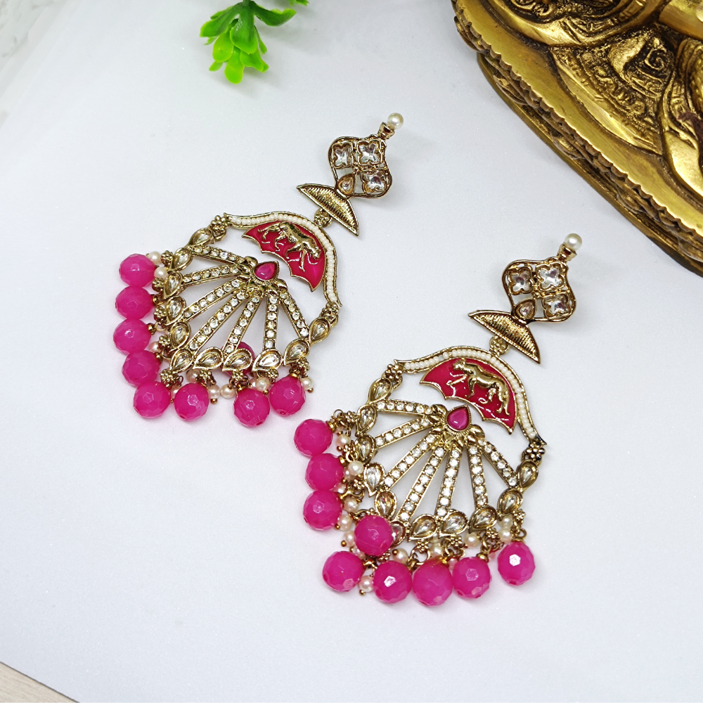 22K Gold Plating Sabyasachi Inspired Premium Earrings beads and metals