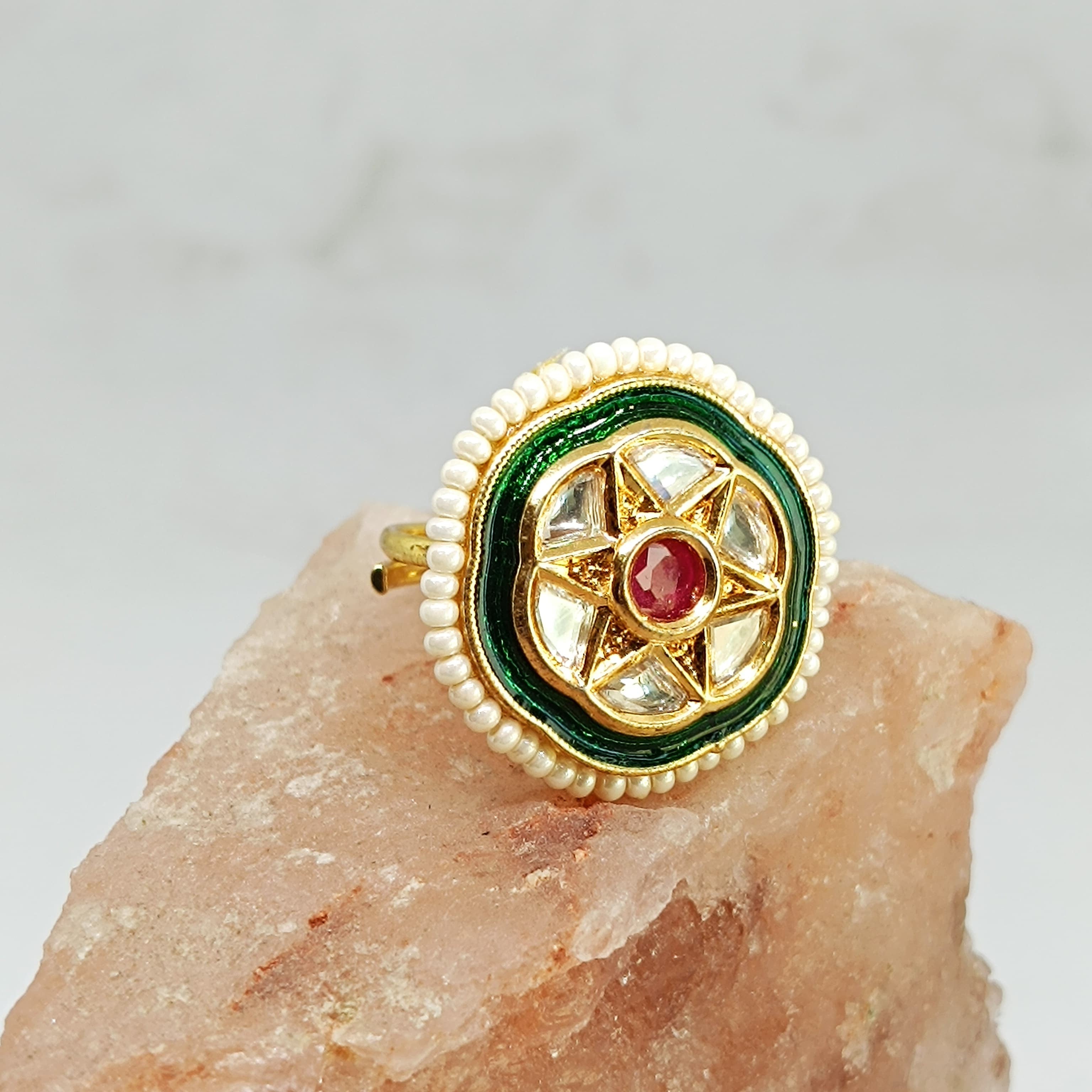 Precious Kundan Anti Tarnish Rings for Women