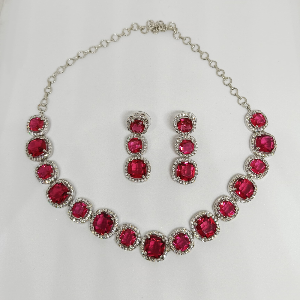High Quality American Diamond Studded Necklace Design