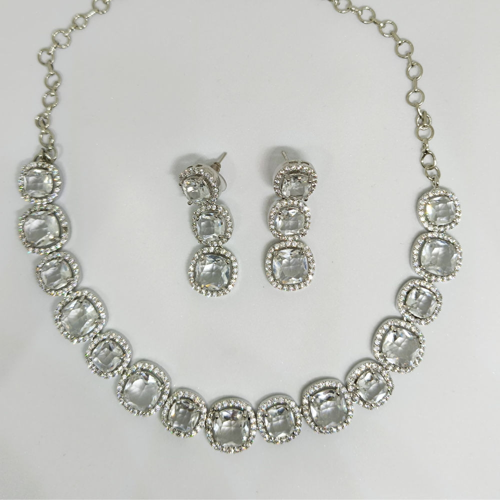 High Quality American Diamond Studded Necklace Design