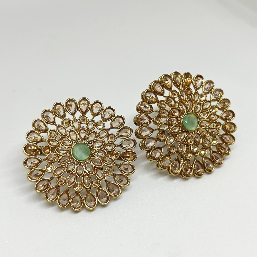 Premium 18K Gold Plated Stud Earrings beads and metals