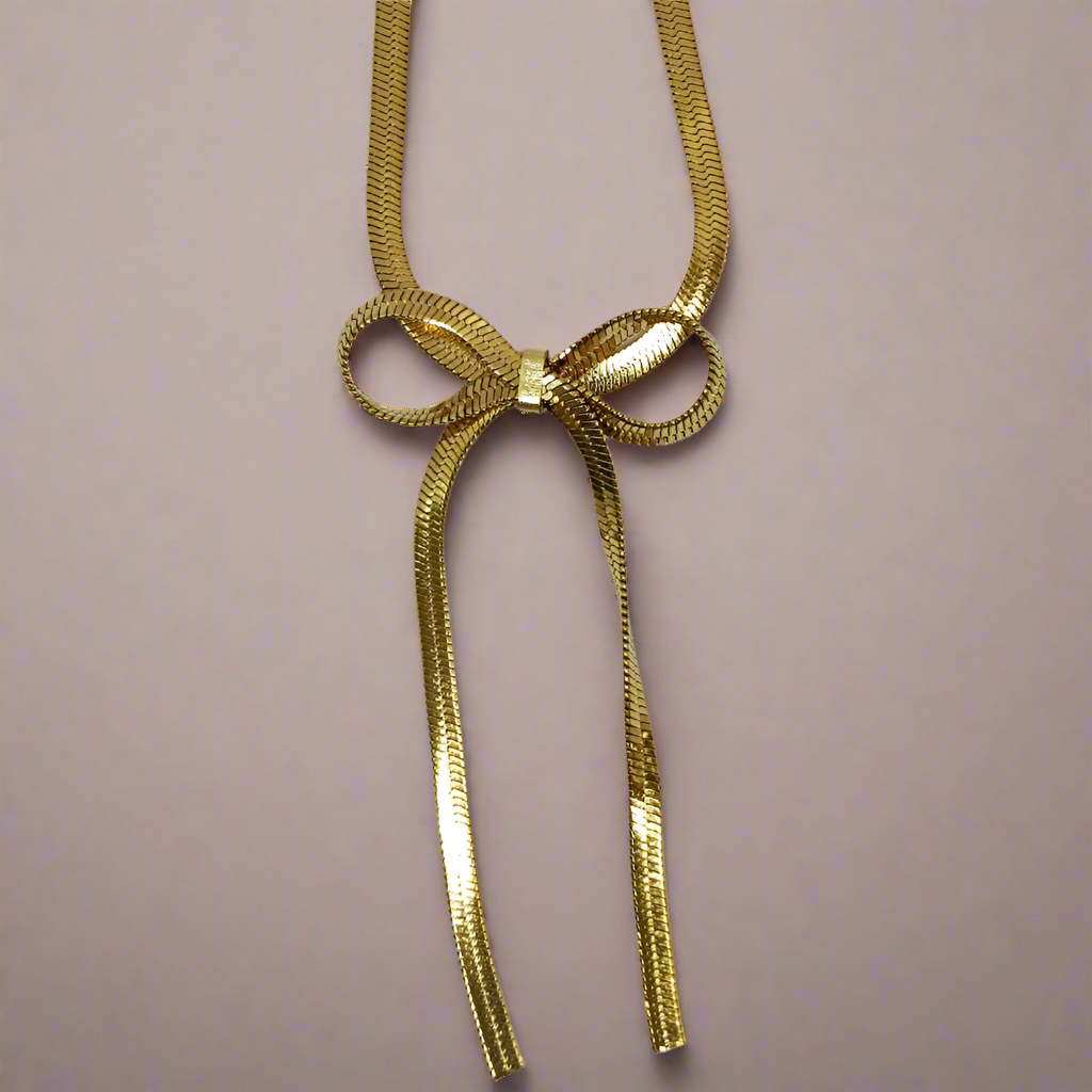 Anti Tarnish Butterfly Gold Necklace beads and metals