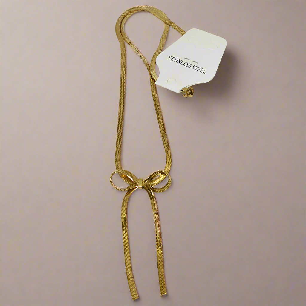 Anti Tarnish Butterfly Gold Necklace beads and metals