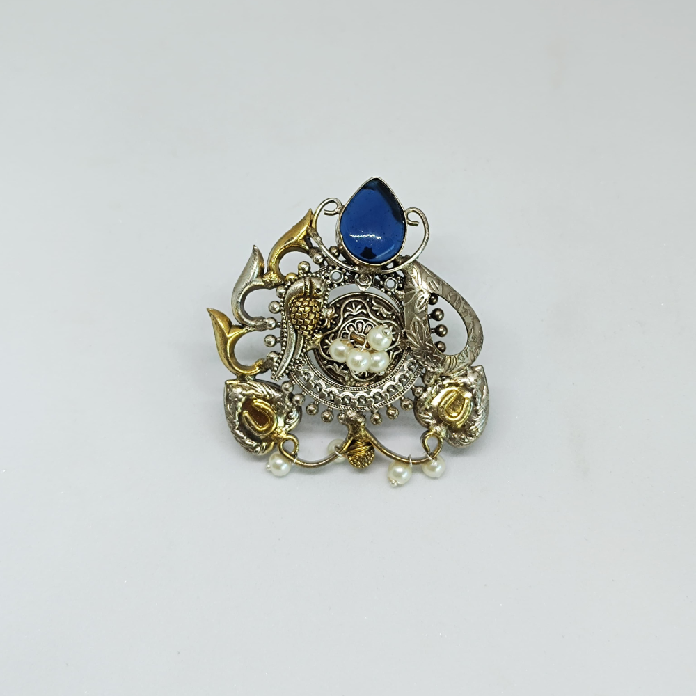 Anti Tarnish Blue Rhodium Ring Jewellery Design