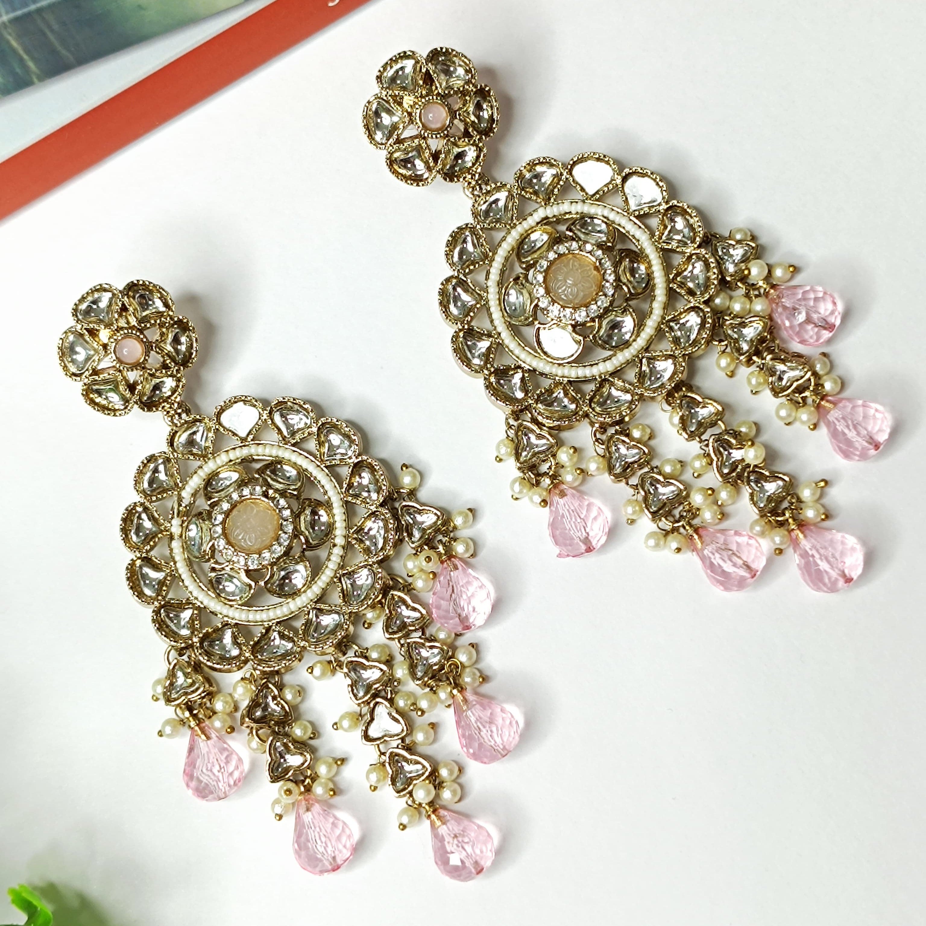 Gold Plated Eclipse Dangler Earrings Design