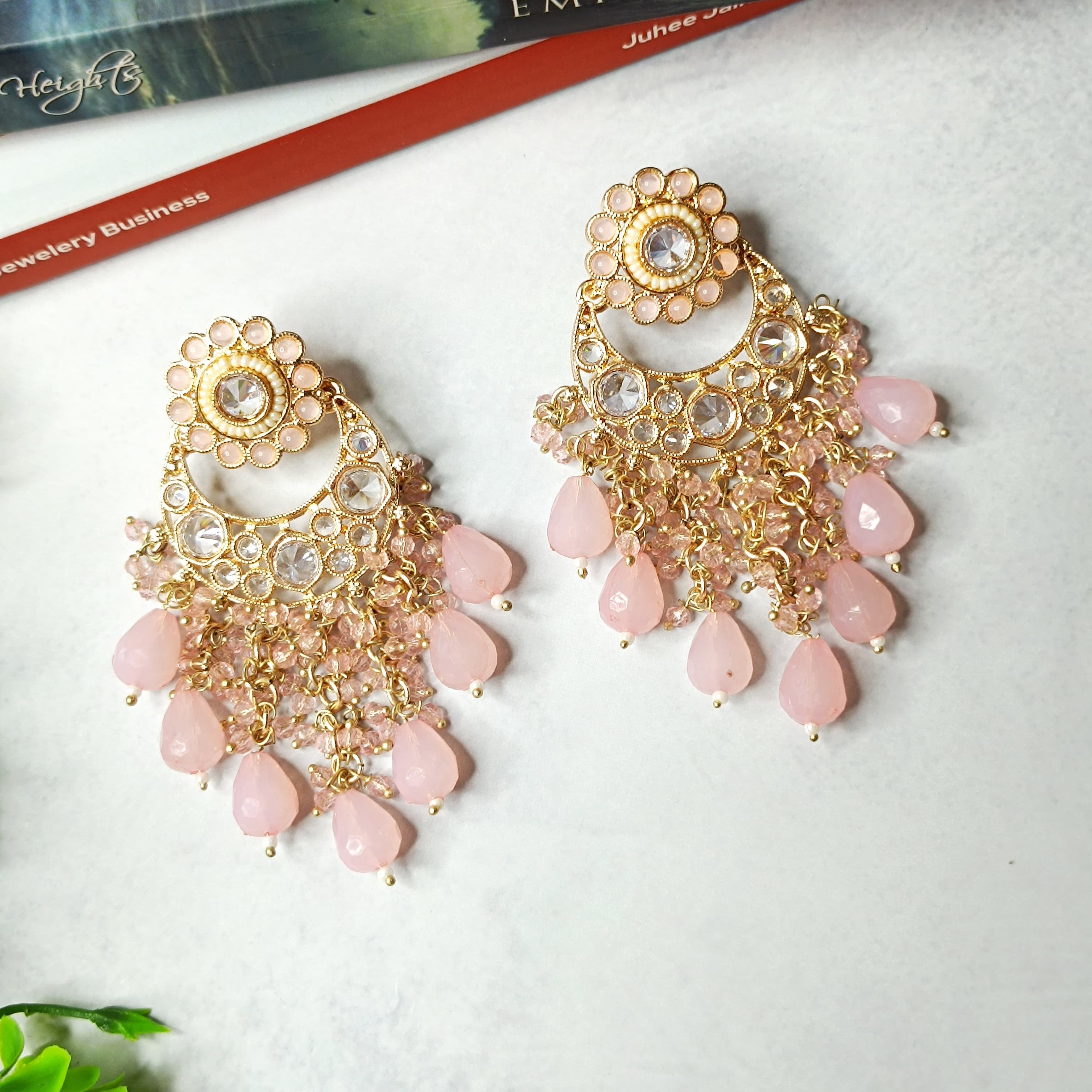Gold Plated Polki Kundan Earrings - Daily Wear Earrings