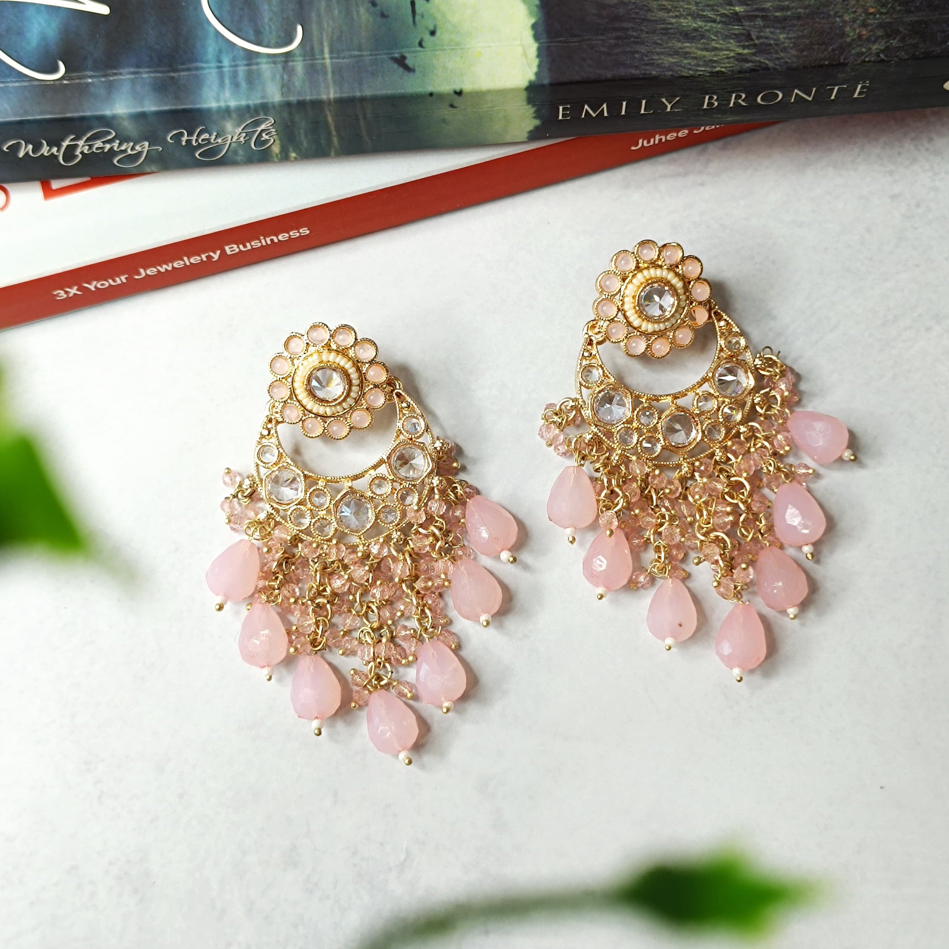 Gold Plated Polki Kundan Earrings - Daily Wear Earrings