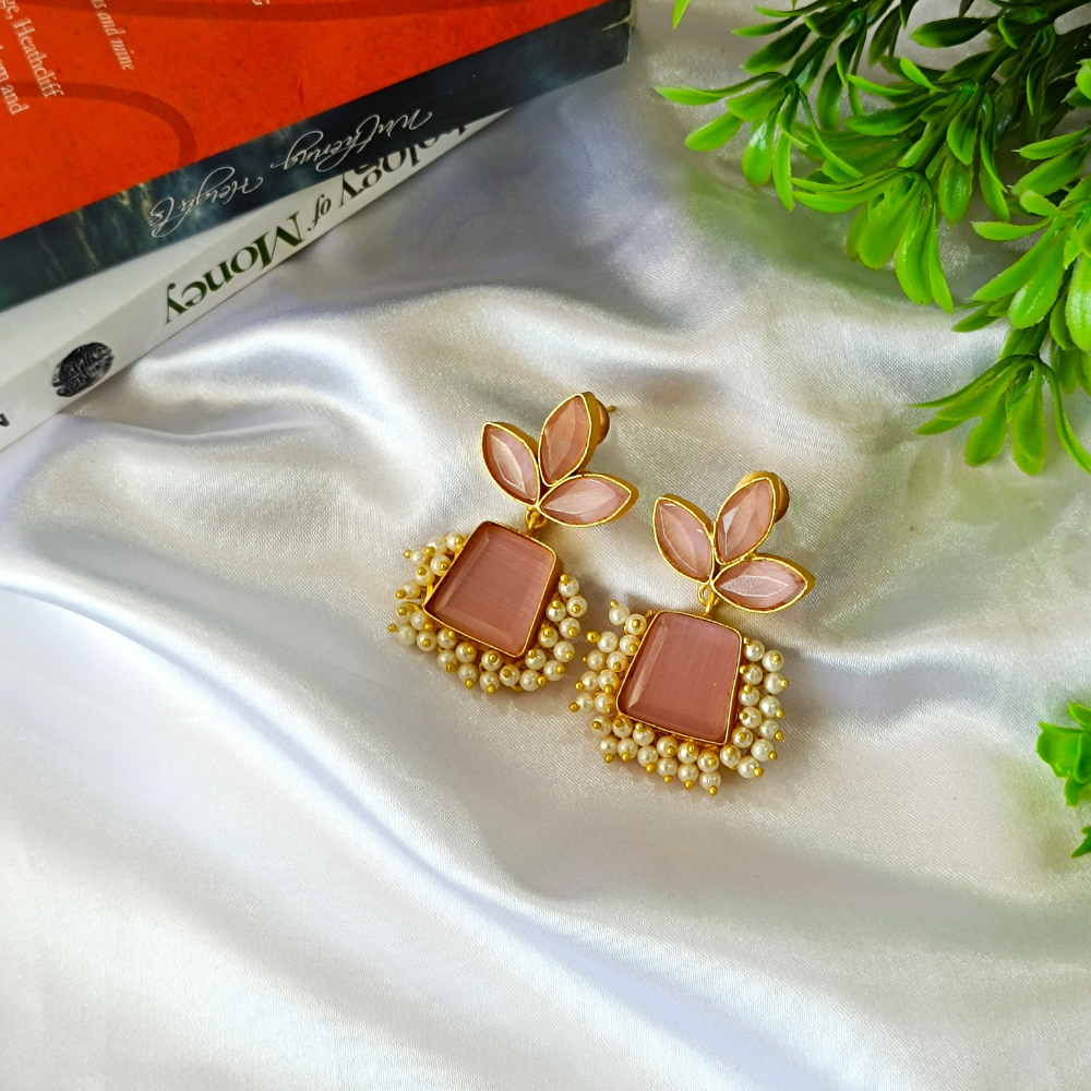 Matte Finished Dangler Earrings - Simple Earrings for Girls and Women beads and metals