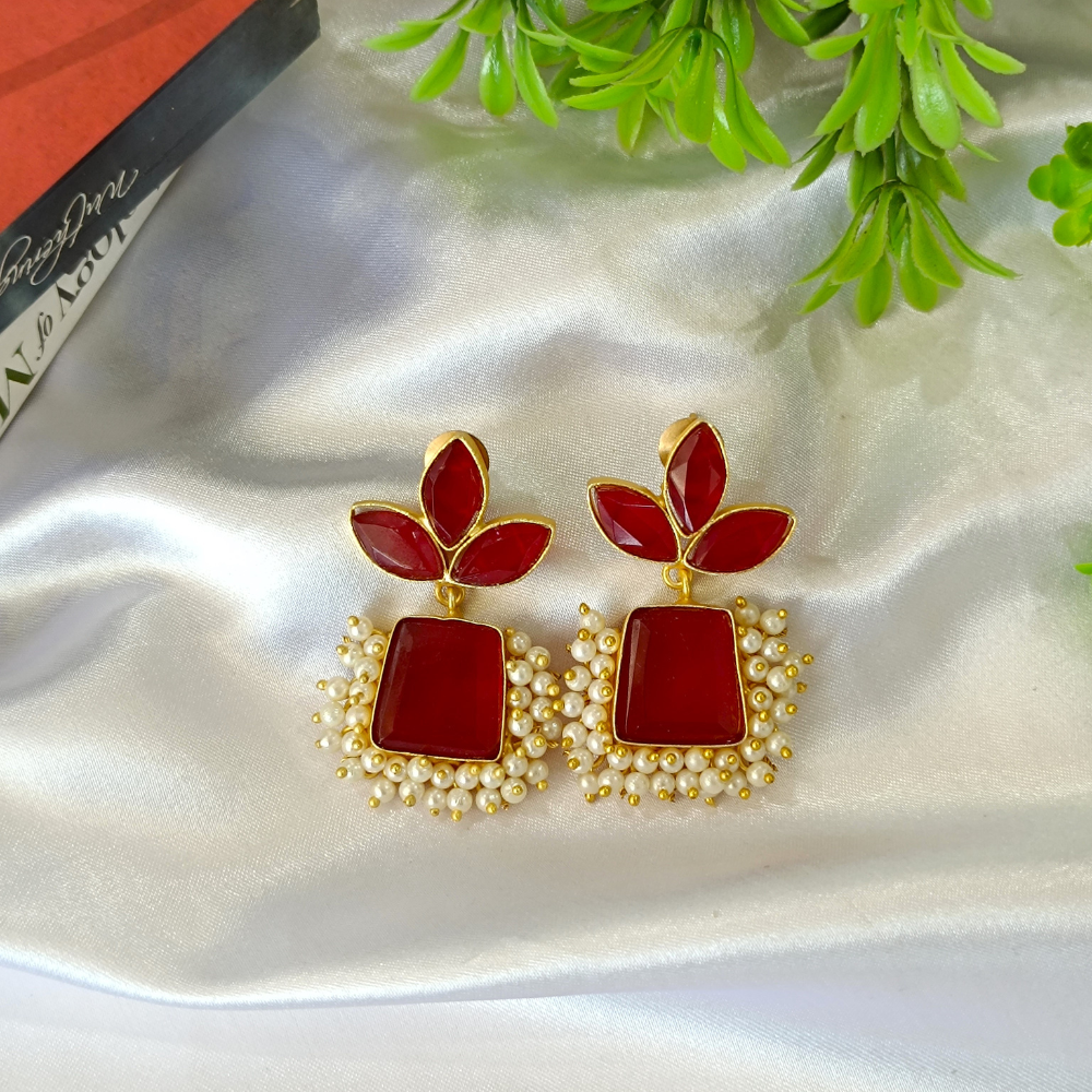 Matte Finished Dangler Earrings - Simple Earrings for Girls and Women beads and metals