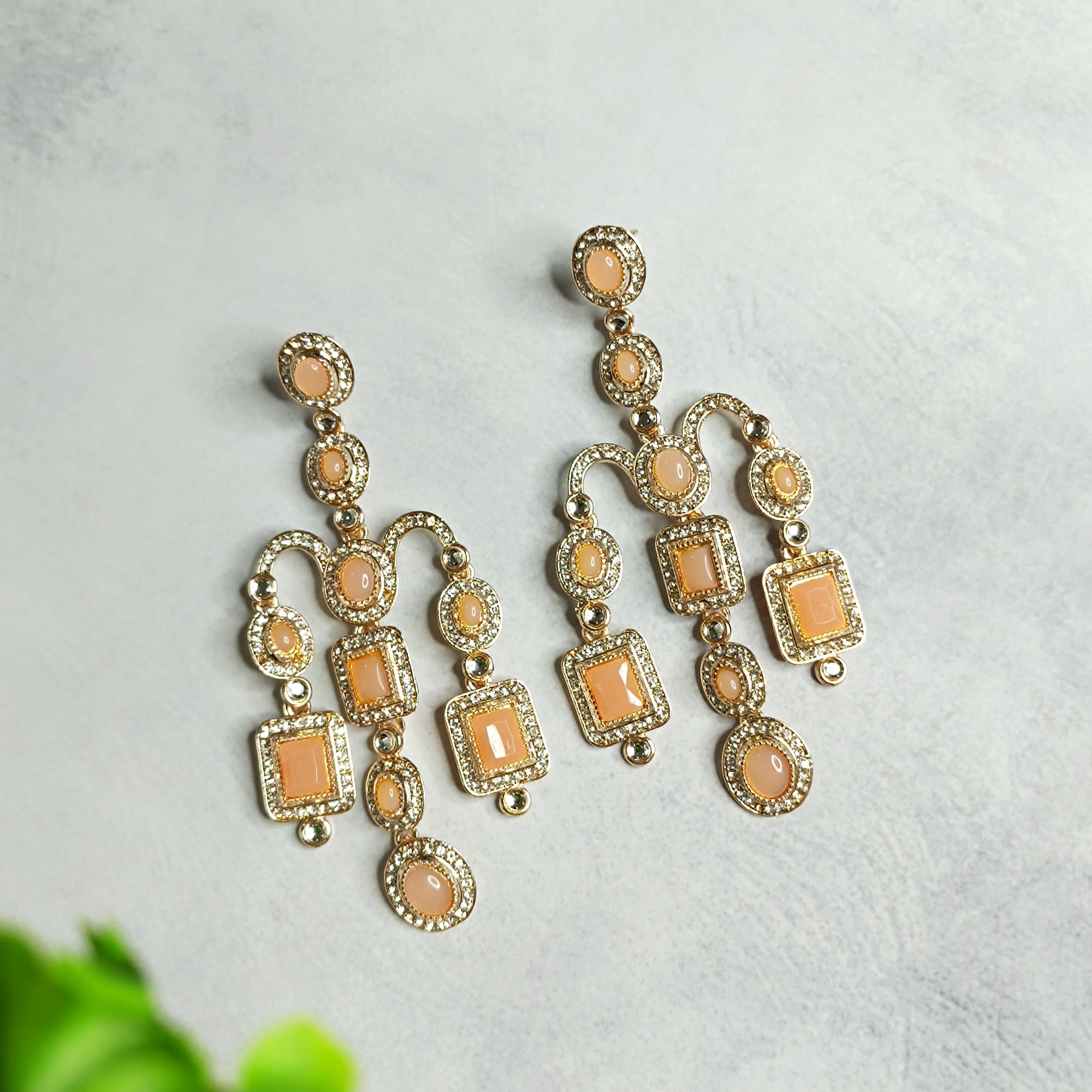Sabyasachi Inspired Premium Monalisa Stone Earrings