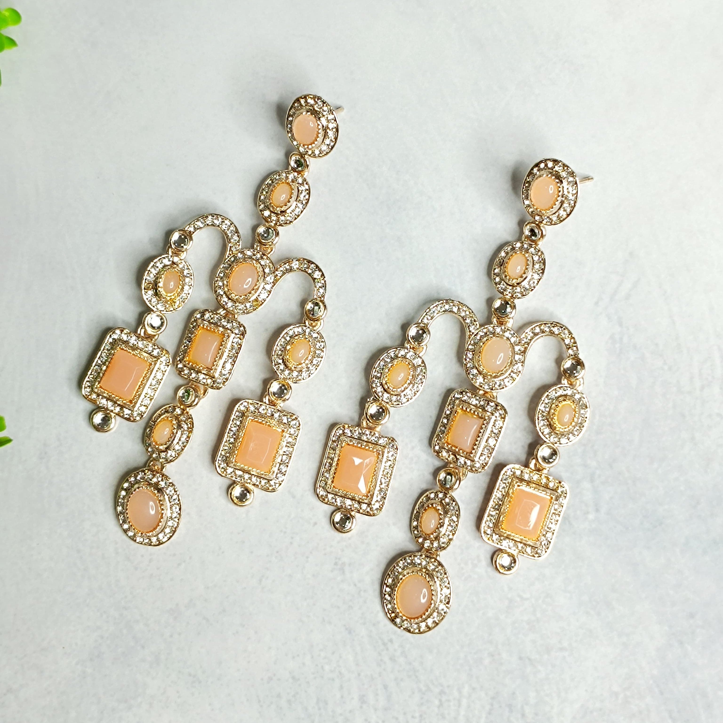 Sabyasachi Inspired Premium Monalisa Stone Earrings