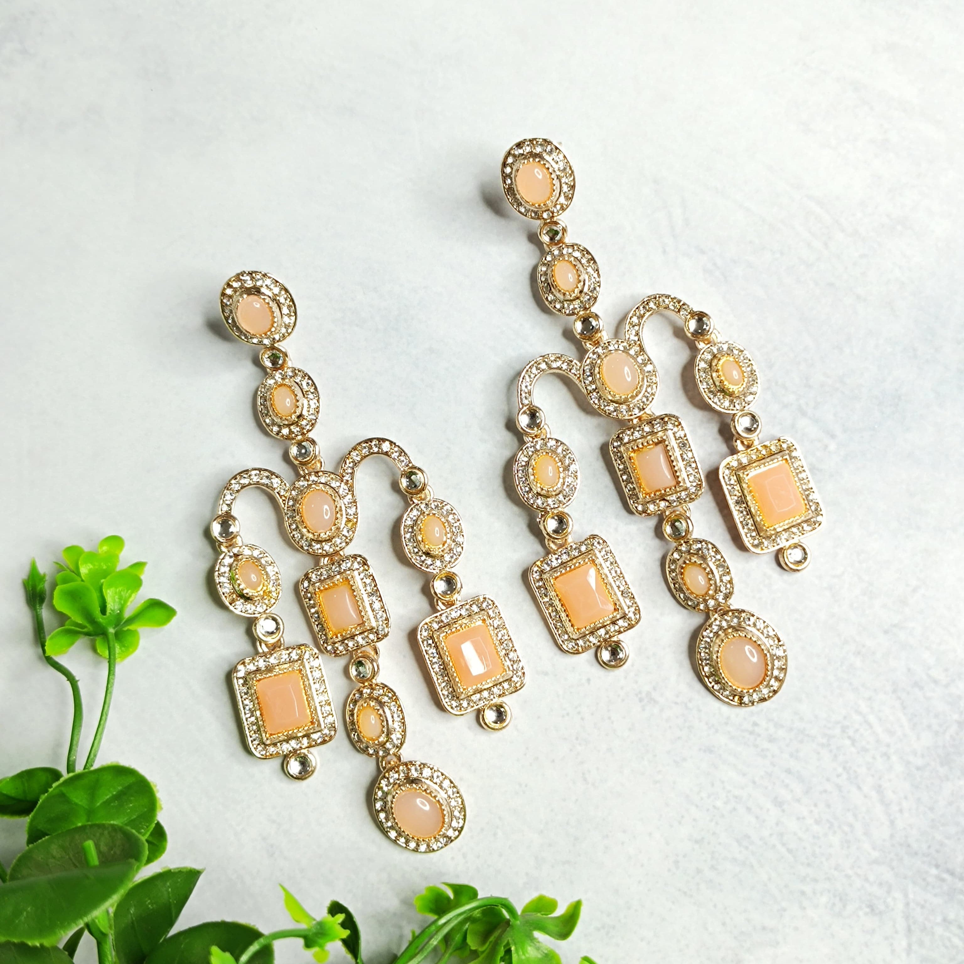 Sabyasachi Inspired Premium Monalisa Stone Earrings
