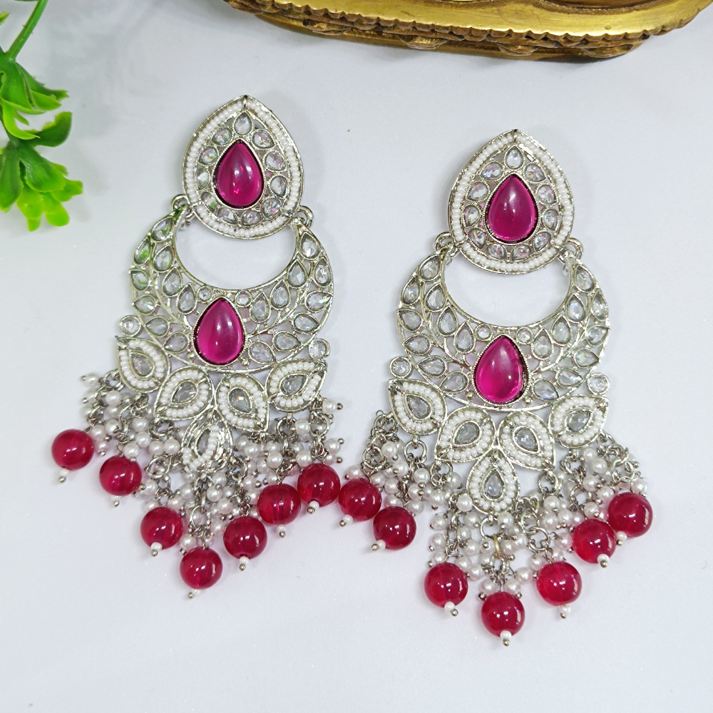 Silver Toned Chandbalis Earrings