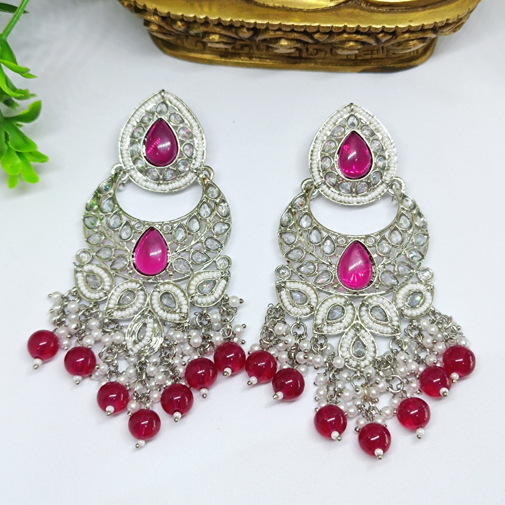 Silver Toned Chandbalis Earrings