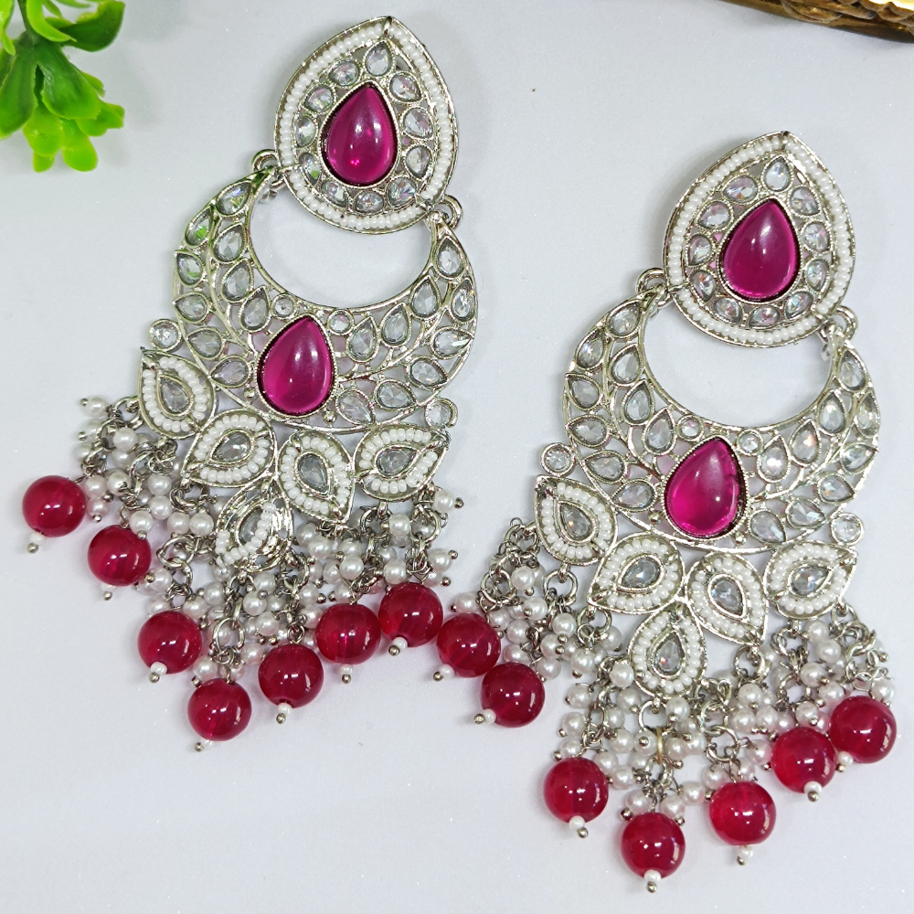 Silver Toned Chandbalis Earrings