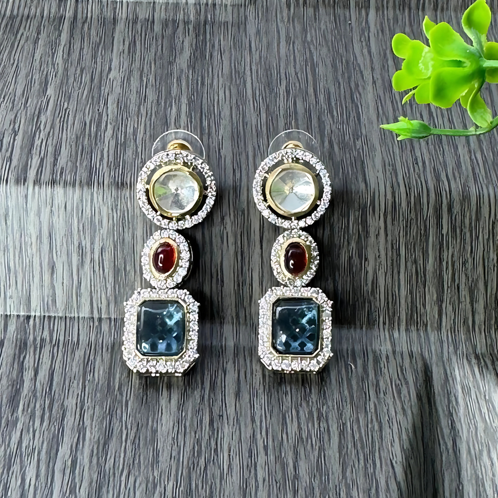 American Diamond Multicolor Earrings for Women & Girls