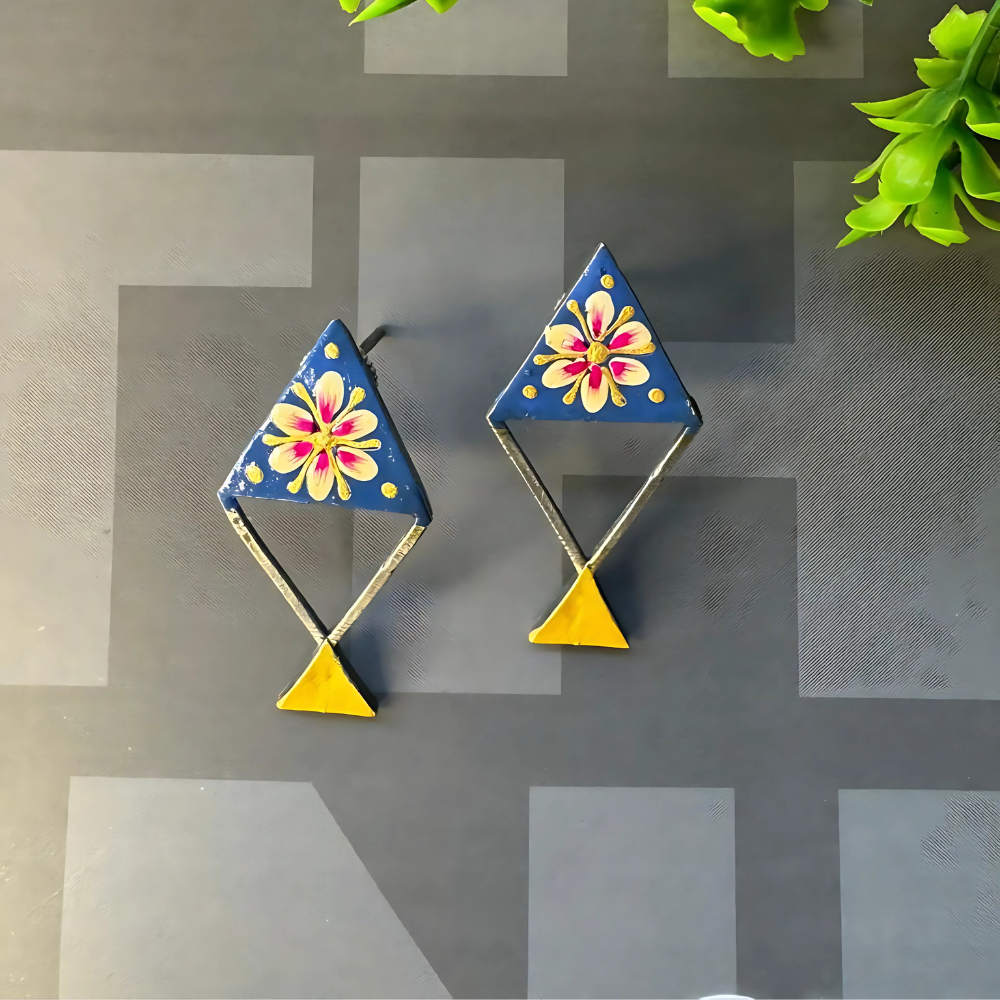 Beautiful Hand Painted Kite Design Earrings - Jewellery Design
