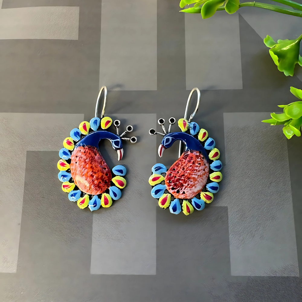 Beautiful Multicolor Handcrafted Peacock Earrings for Women & Girls