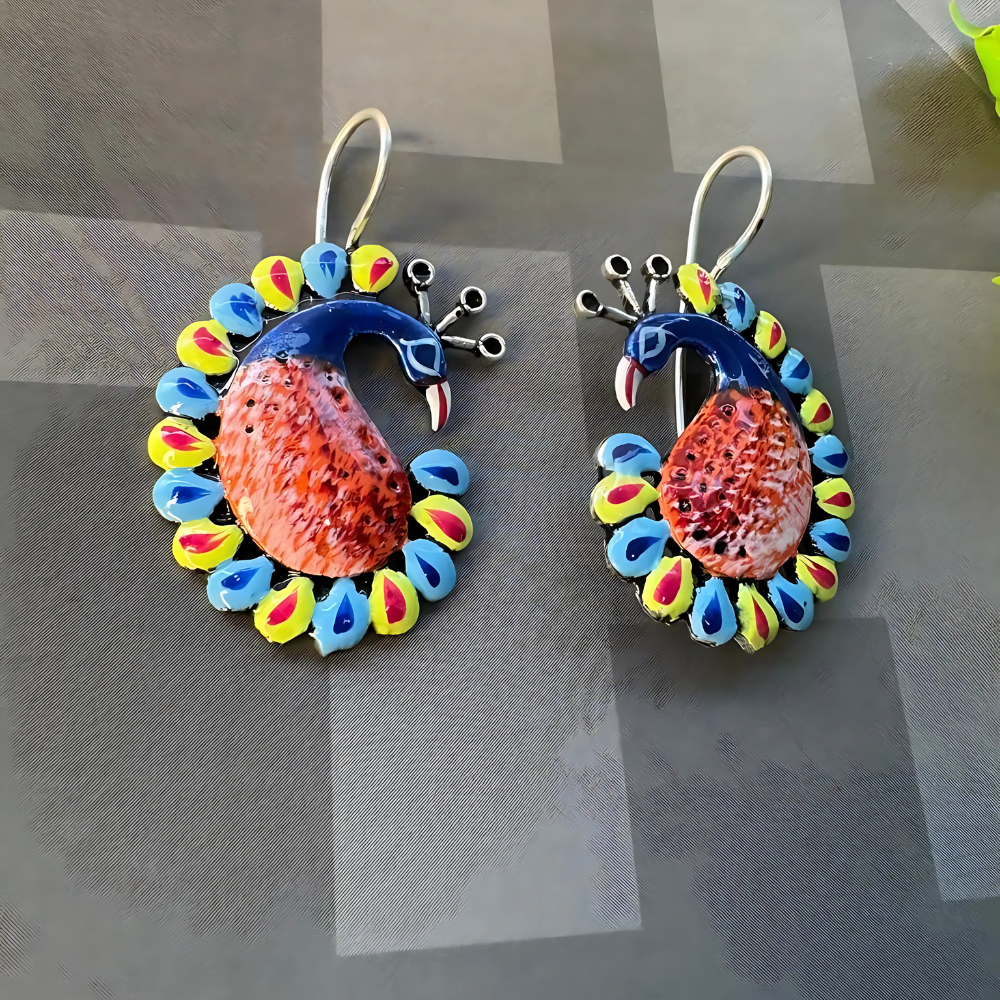 Beautiful Multicolor Handcrafted Peacock Earrings for Women & Girls
