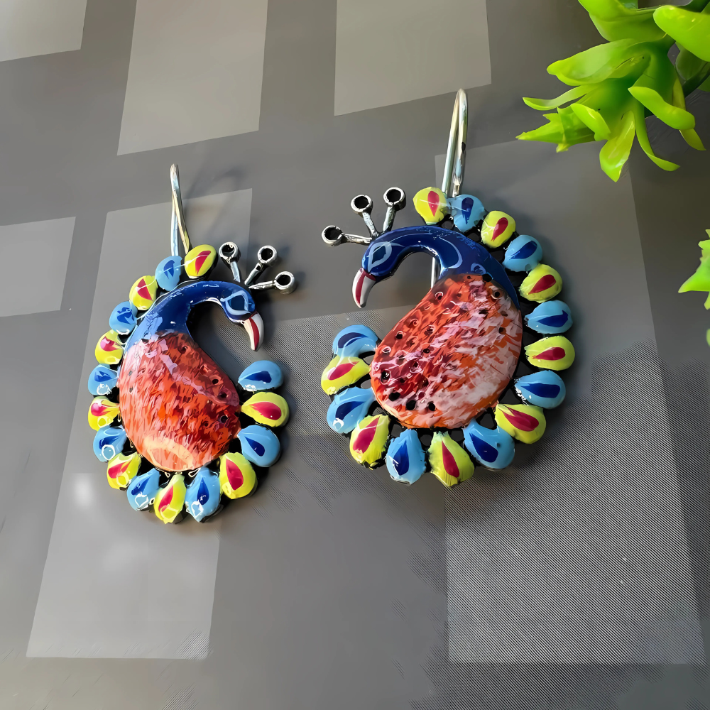Beautiful Multicolor Handcrafted Peacock Earrings for Women & Girls