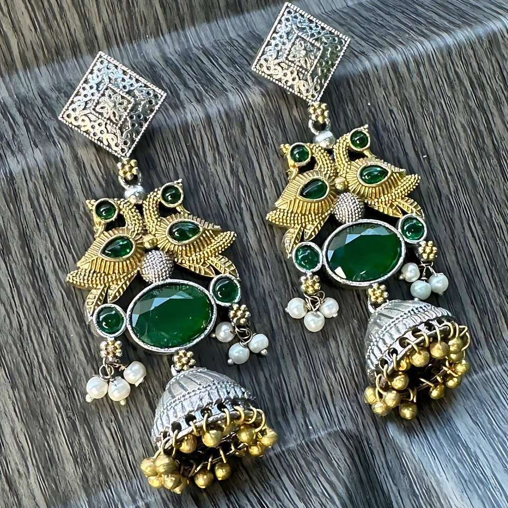 Beautiful Unique Design Silver & Gold Plated Oxidise Earrings for Women