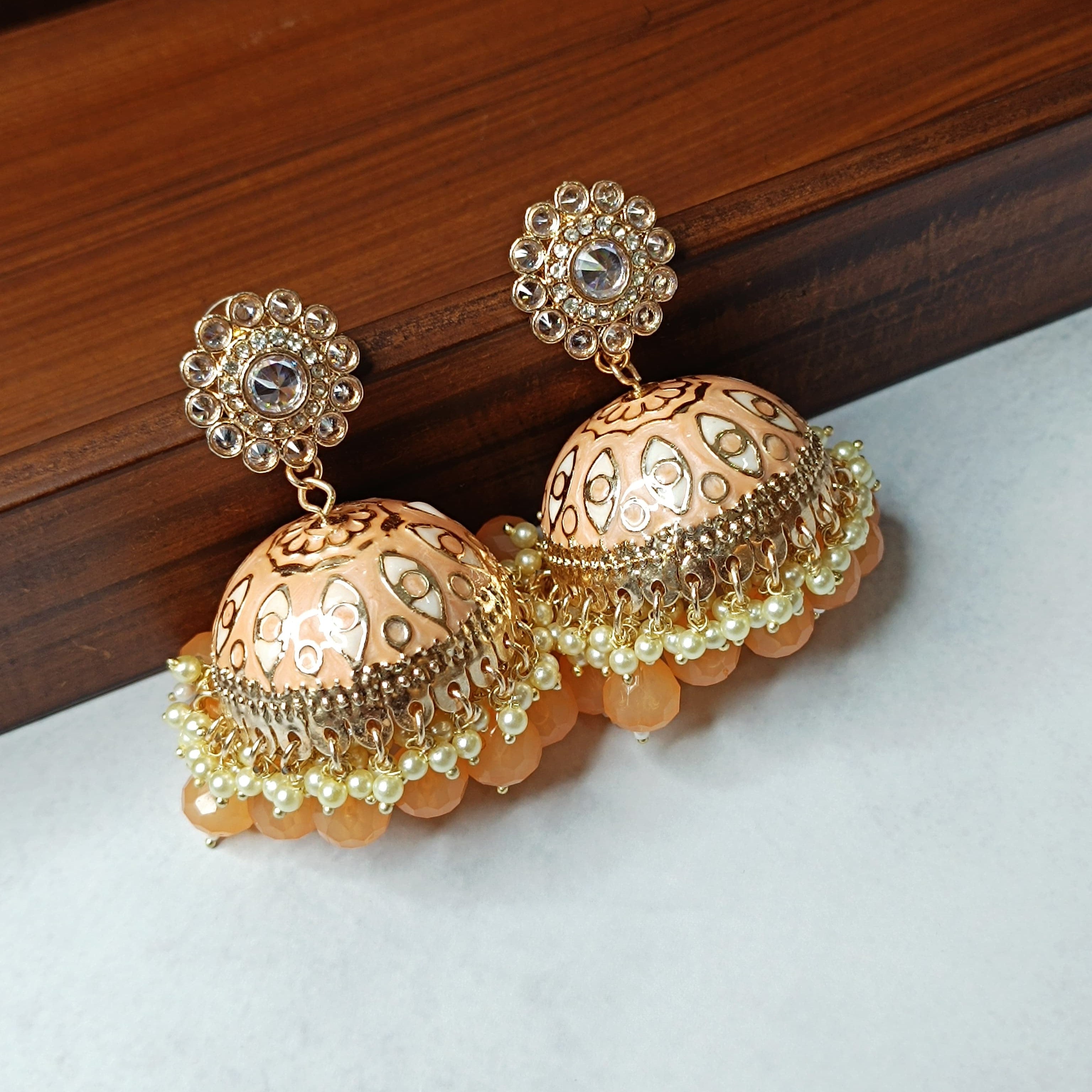 Beautiful Wedding Design Kundan Stone Work Earrings