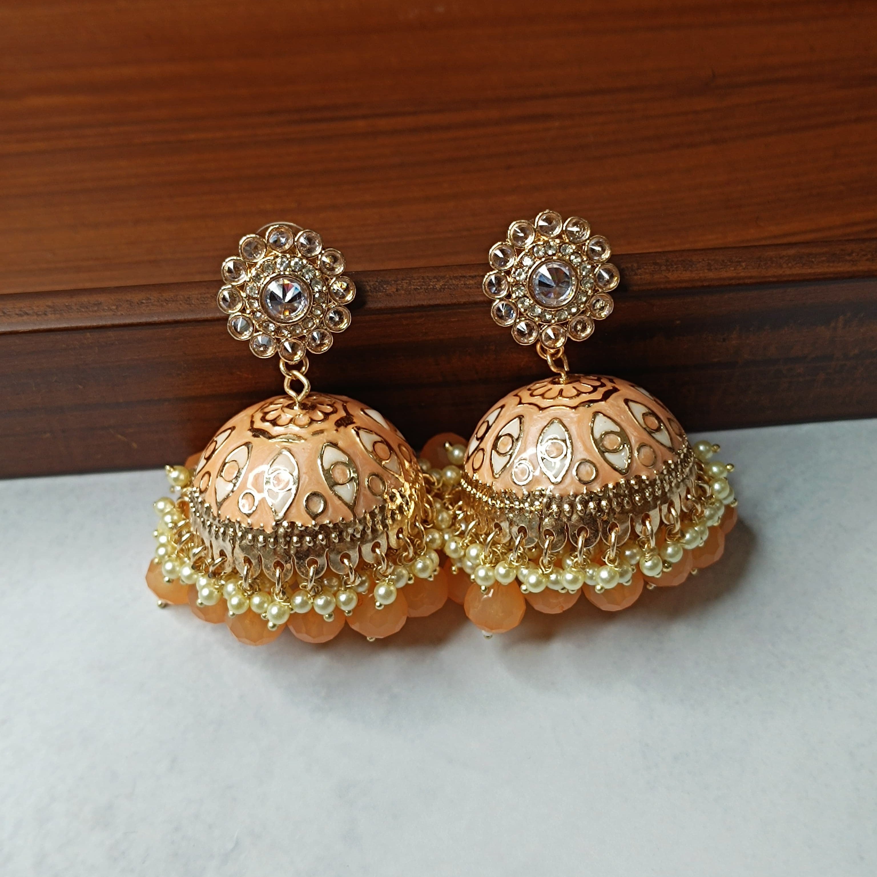 Beautiful Wedding Design Kundan Stone Work Earrings