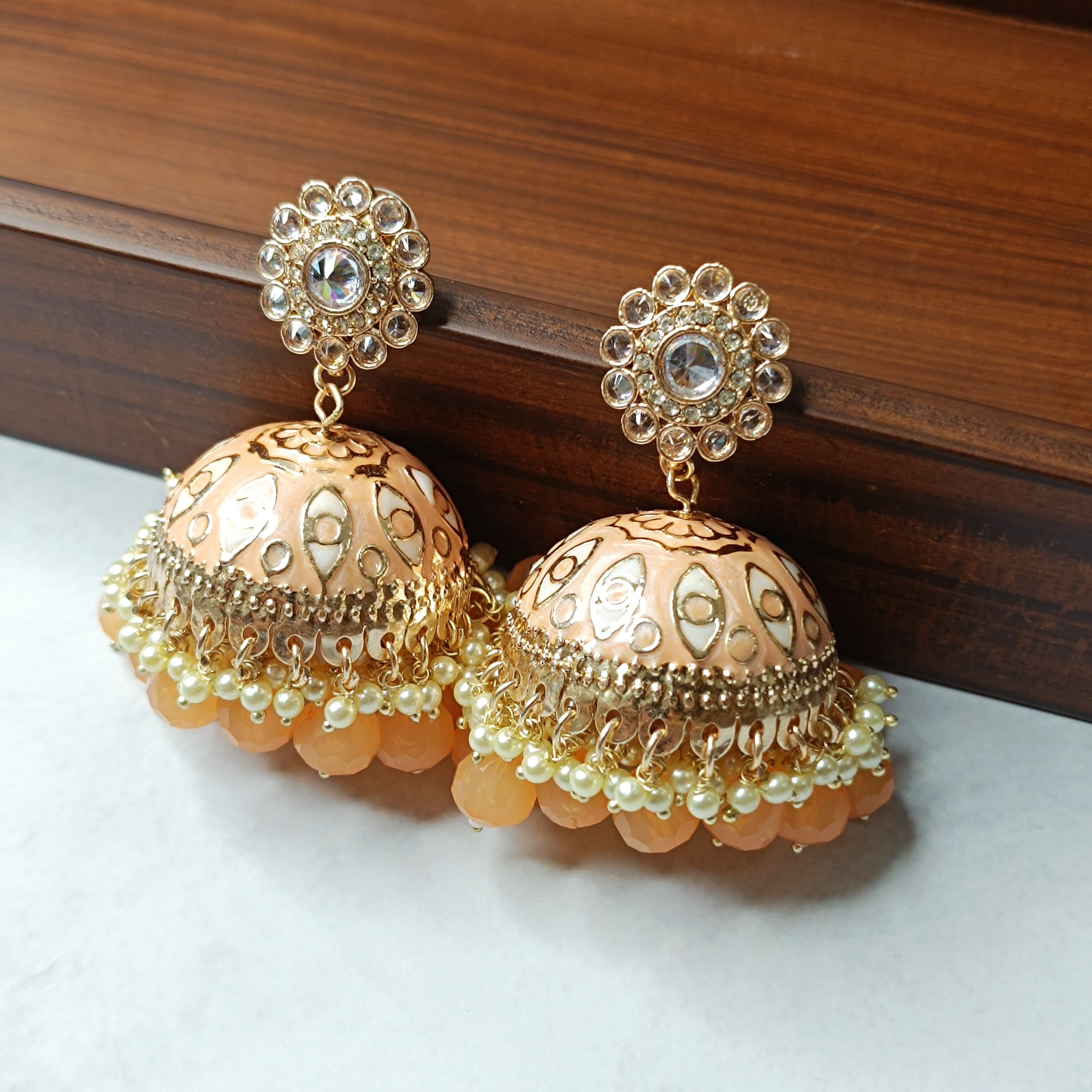 Beautiful Wedding Design Kundan Stone Work Earrings