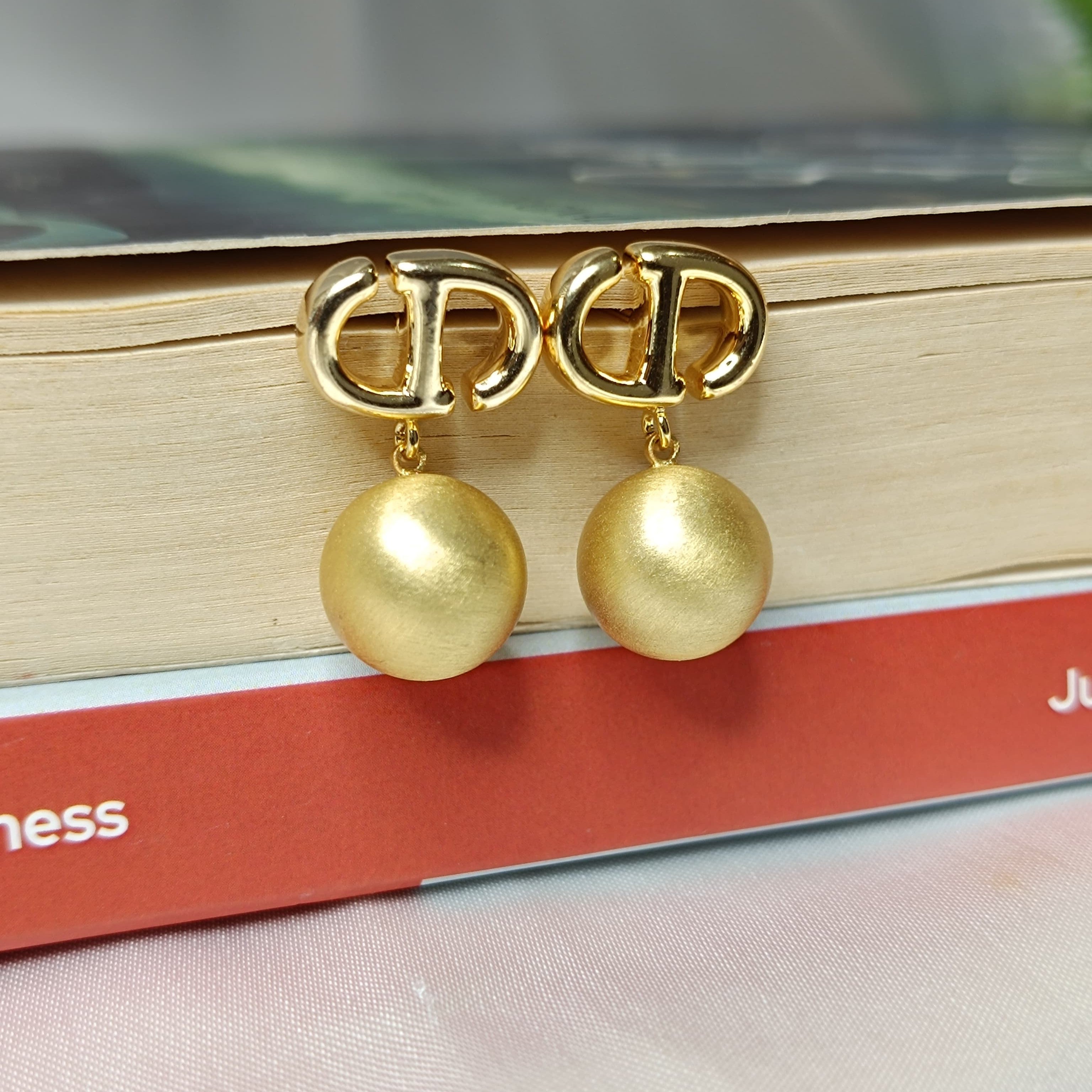 Dior Gold Teardrop Earrings - Earrings for Girls & Women