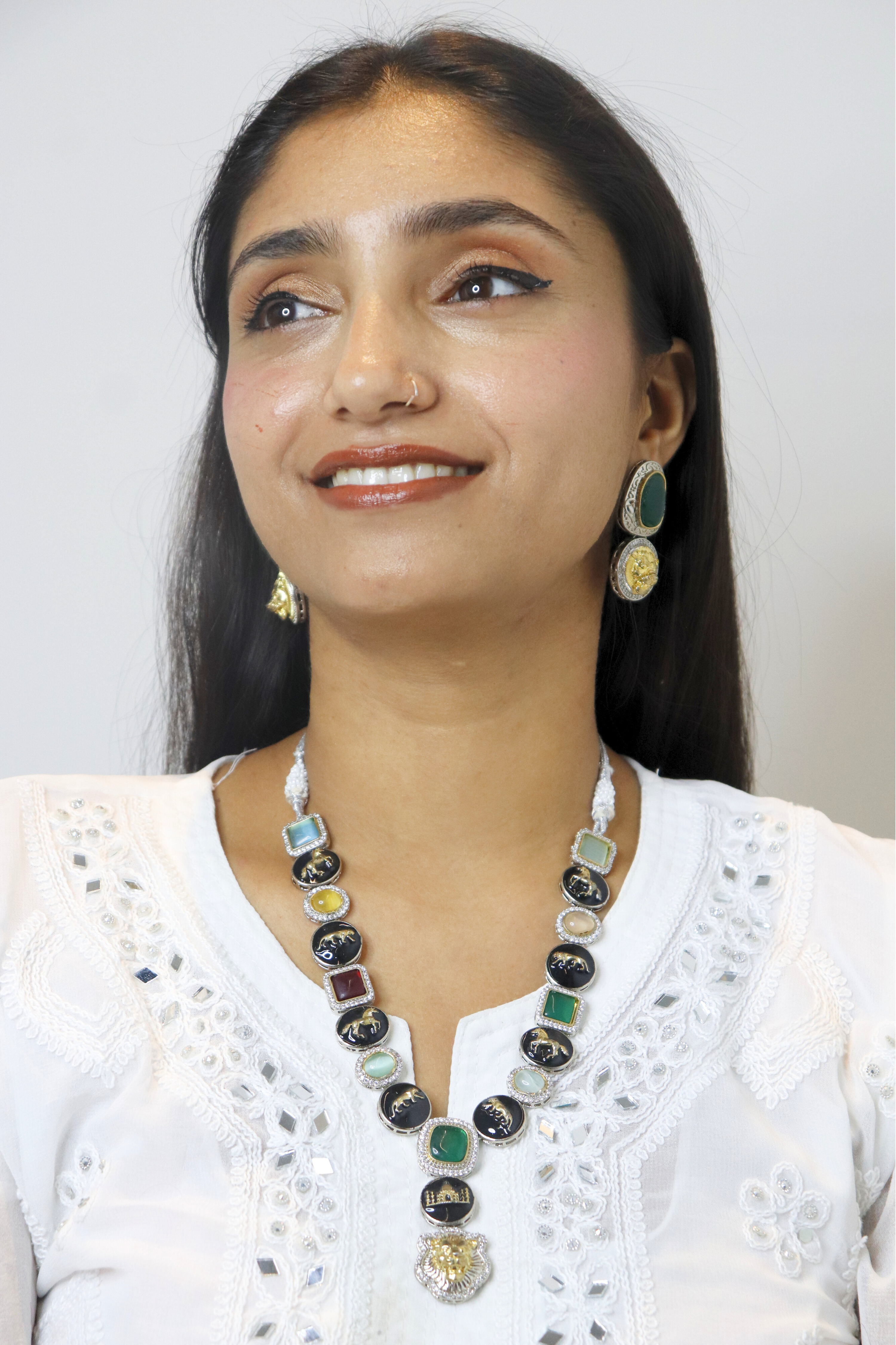 Multicolor Designer Sabyasachi Inspired Studded Necklace Set