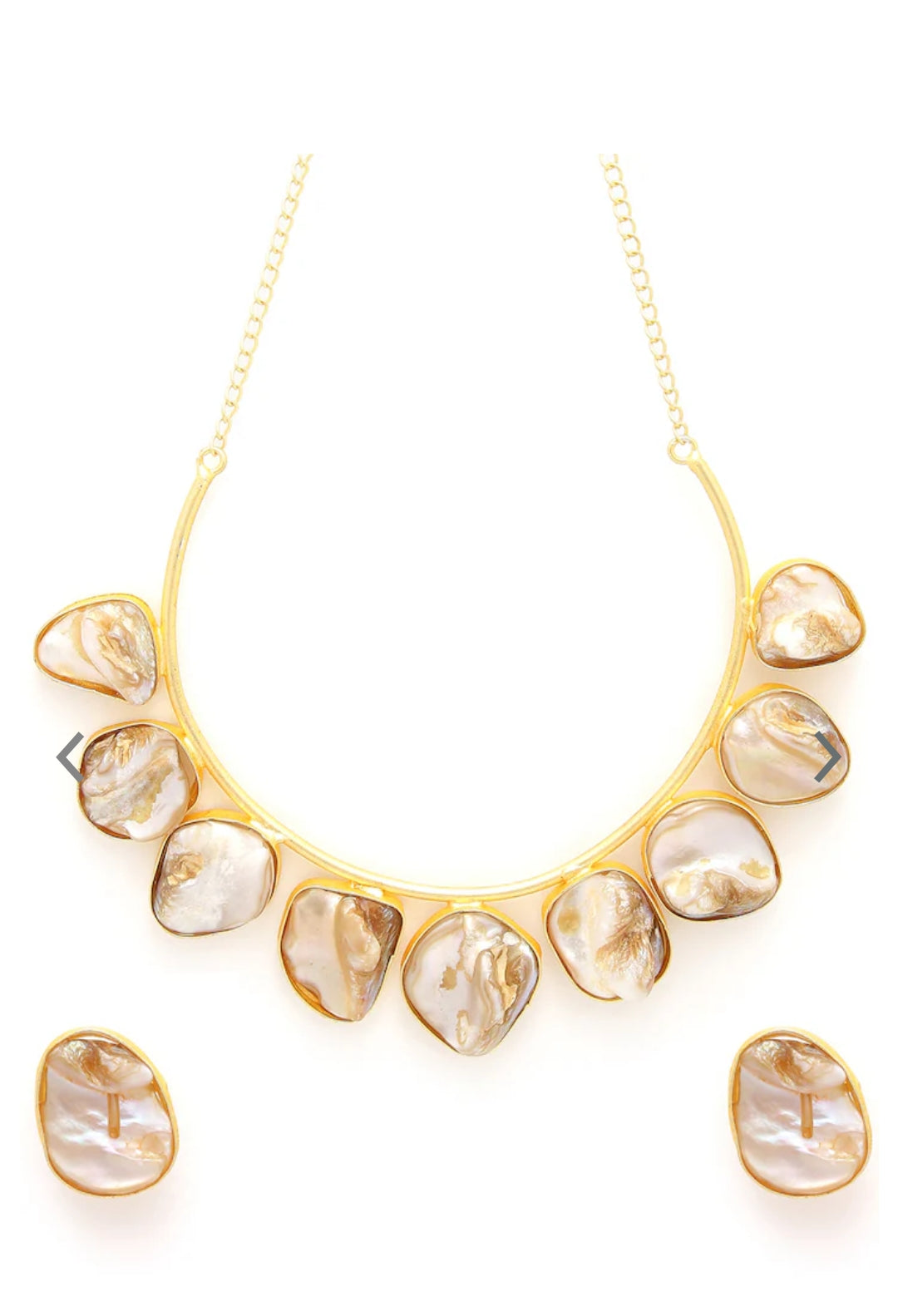 MOTHER OF PEARL GOLD PLATED NECKLACE