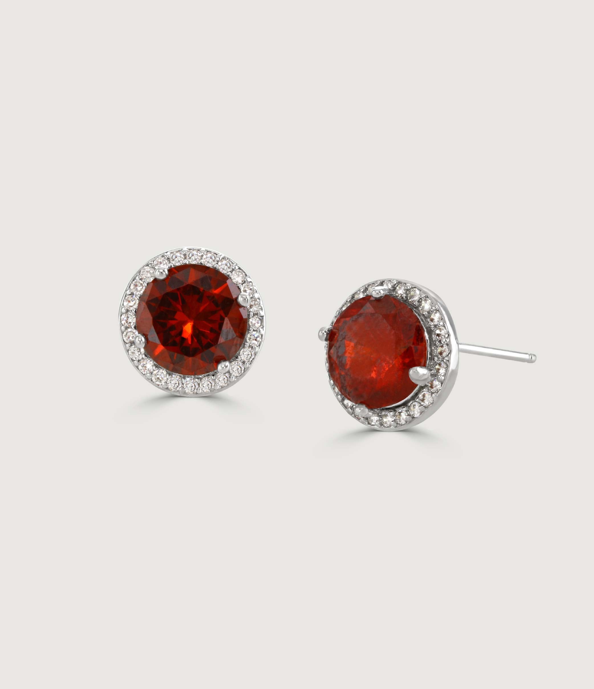 Ruby Halo Earrings