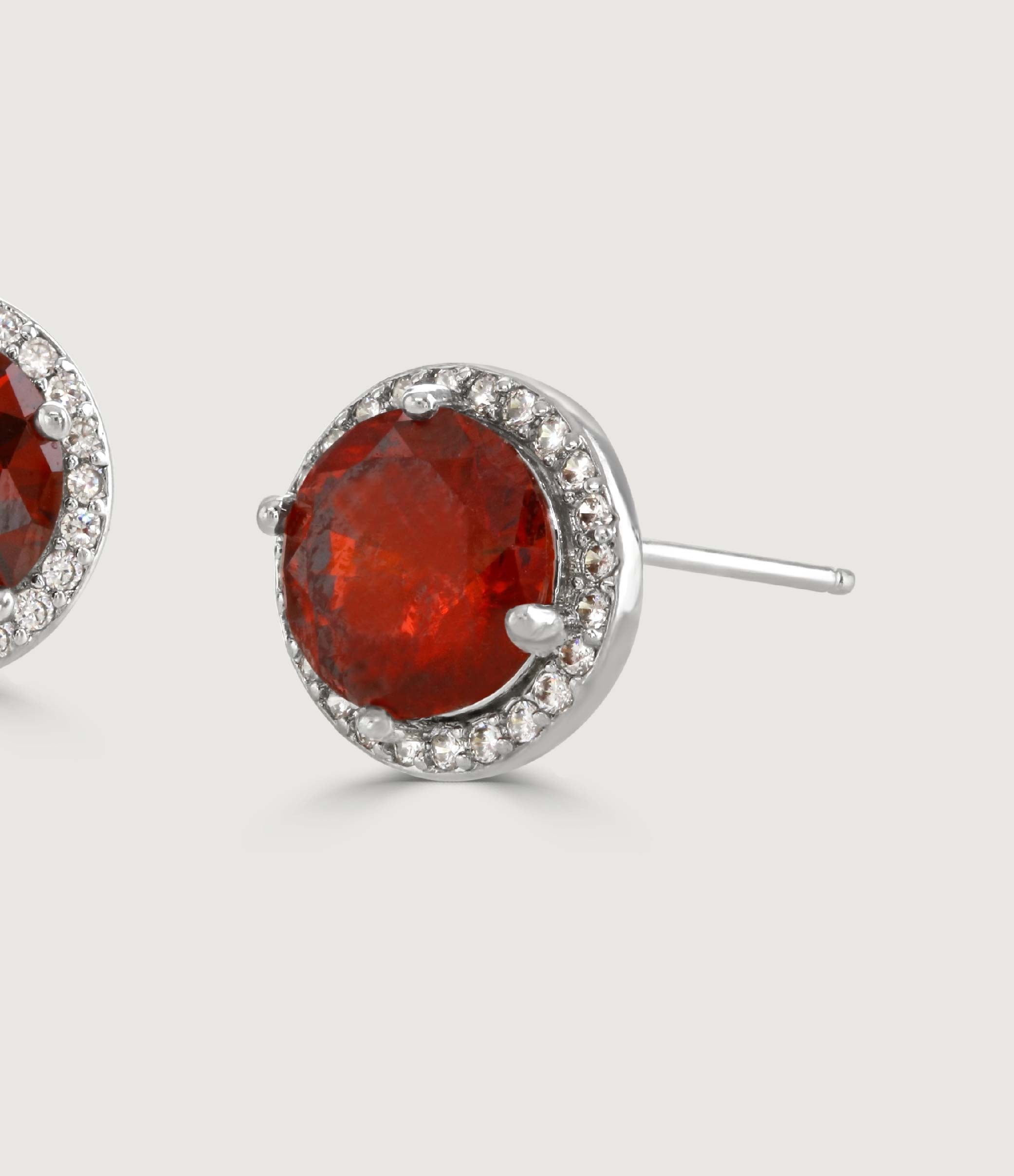 Ruby Halo Earrings