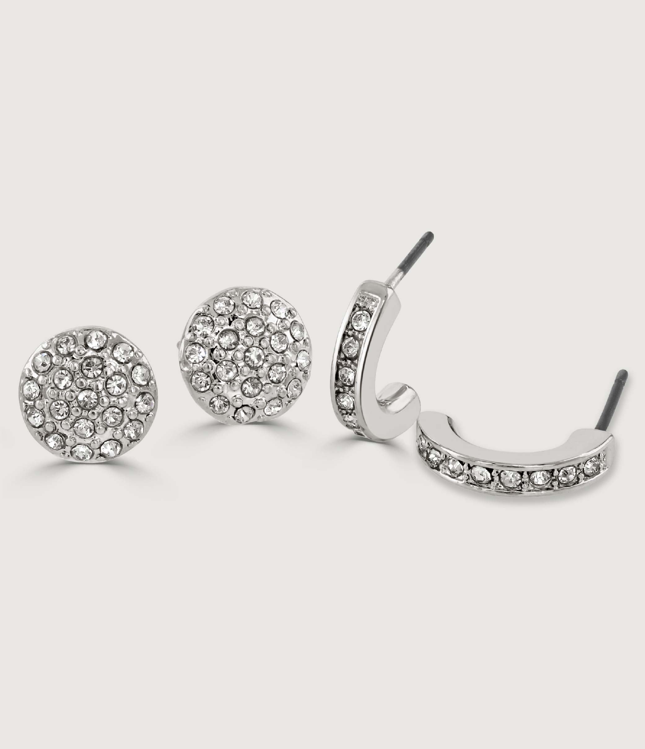 Rhodium Four Piece Earring Pack