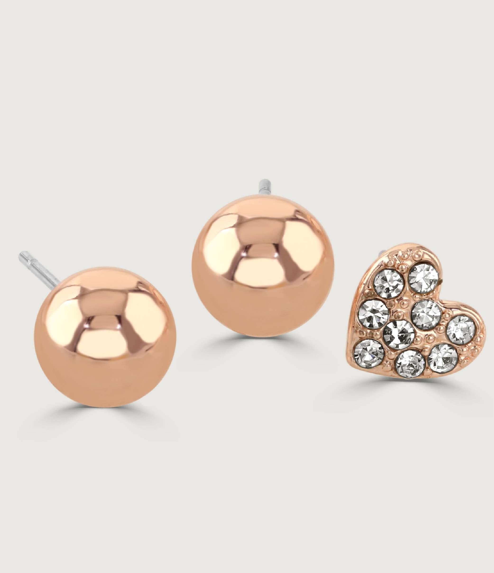 Rose Gold Four Piece Earring Set